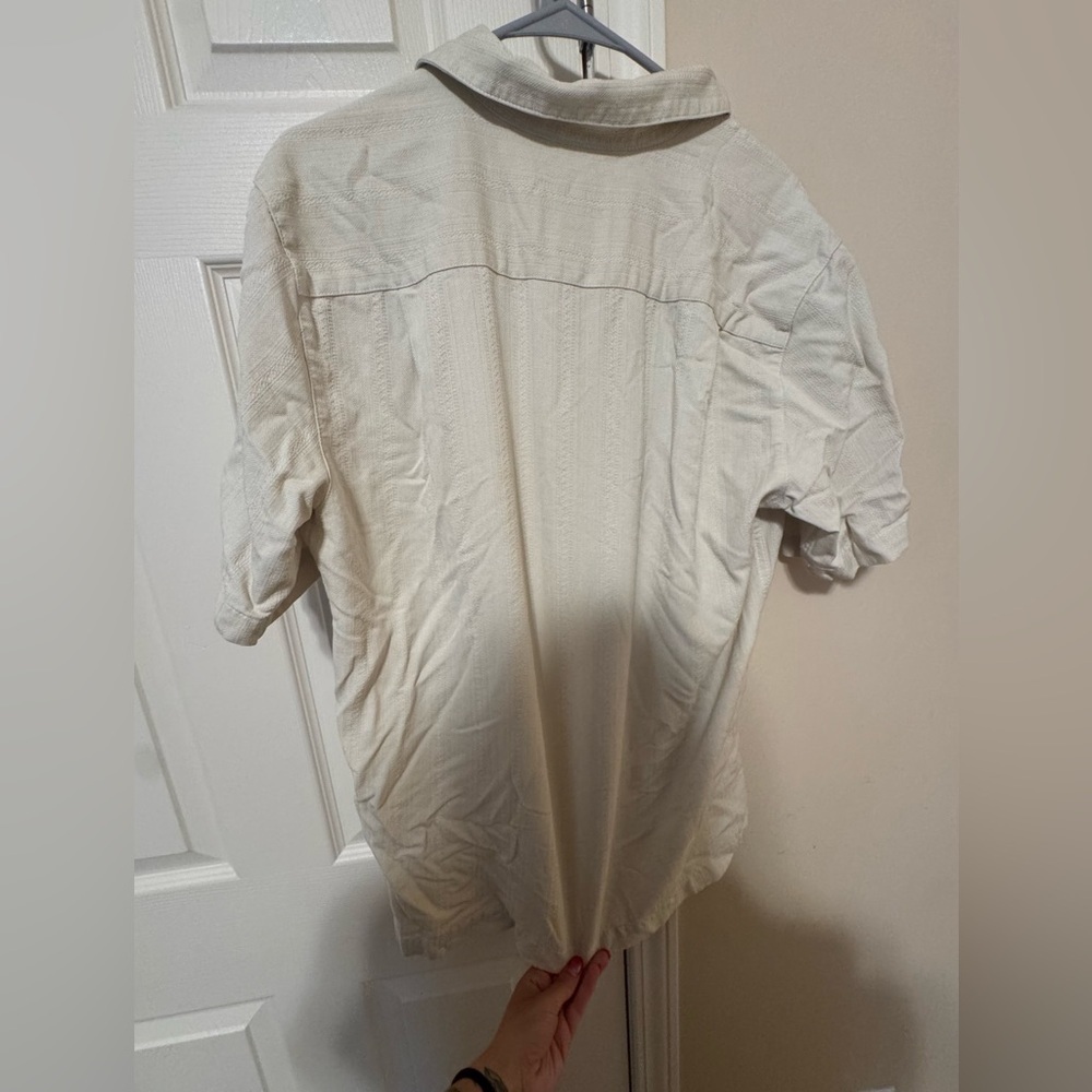 Caribbean Joe Cream Casual Button Down Shirt - Picture 3 of 5